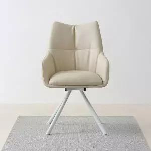 [스코나] 포레온 실리콘레더 가죽 회전 스틸 식탁 의자