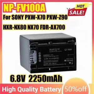 PXW-X70 PXW-Z90 HXR-NX80 NX70 FDR-AX700 AX60 AX100E AXP55 캠코더 호환 NP-FV70 용 NP-FV100A 카메라 배