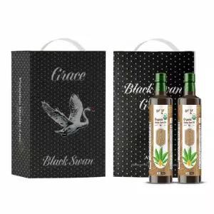 [아보아칸]블랙스완 유기농 대마종자유250ML*2EA 선물세트+손잡이박스