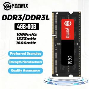 YEEMIX 노트북 램 DDR3/DDR3L 4GB 1333Mhz 1600Mhz 1.5v 8GB 1.35/1.5V