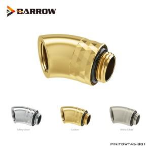 Barrow G1/4 ''45 각진 360 컴퓨터 수냉 루프 키트 피팅 용 로터리 엘보 골드 화이트 실버 TDWT45-B01