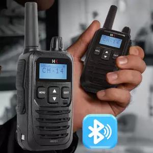 (이어마이크 포함) HK 최신형 고성능 소형 디지털무전기 블루투스 업소용무전기 KC인증