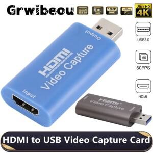 Grwibeou 4K 비디오 캡처 카드 USB 3.0 HDMI 그래버 녹음기 PS4 게임 DVD 캠코더 카메라 녹화 라이브 스트