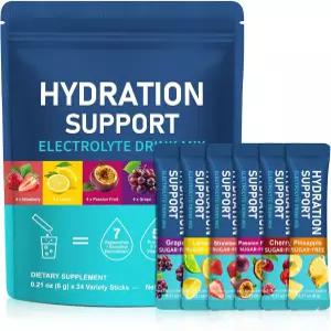 필수 비타민이 함유된 전해질 수분 공급 파우더 - 제로 슈가 버라이어티 팩 케토 및 저탄수화물용 1회용