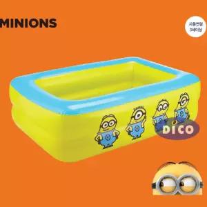 미니언즈 사각 풀장 수영장 아기풀장 수영보트 고무보트 물놀이완구 바디보드 물놀이