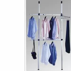 [라일리생활건강] Rly 자취생 2단행거 행거드레스룸 고정식행거