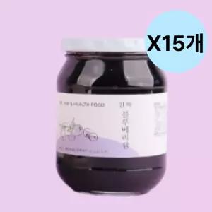 김재식헬스푸드 블루베리잼 스프레드 병 380g X15개 BNS