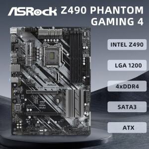 ASRock Z490 팬텀 게이밍 4 마더보드 LGA1200 지원 i9-10900K i5 10400 CPU 4xDDR4 4400MHz M.2 NVME ATX