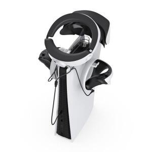 시즌 PS5/PSVR2 호스트용 오버헤드 VR 브래킷 핸들/헤드폰 걸이+1인 2용 자석 흡착 충전 케이블 세트