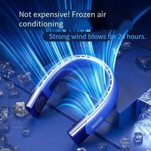 매달려 목 팬 6000mAh 휴대용 Bladeless USB 충전식 음소거 LED 디지털 디스플레이 여름 공기 냉각기 전기