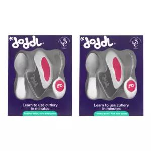 도들 유아 식기 3P 자기주도 이유식 세트 마젠타 X2 BNS