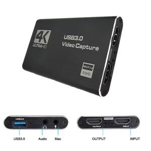 USB 3.0 비디오 캡처 카드 VHS 보드 그래버 PS4 게임 DVD 카메라 녹음기 라이브 스트리밍용 HDMI 호환 4K 3