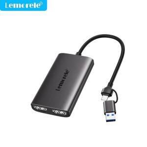 Lemorele 비디오 캡처 카드 4K HDMI 호환 USB/Type-C 라이브 스트리밍 녹화 스위치 Xbox PS4/5용 레코더