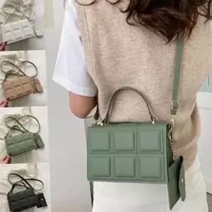 여성 사각 간편코디 가죽 크로스 포켓백 1P 미니 파우치 수납