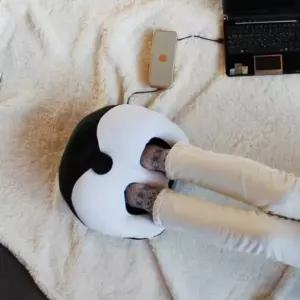 블랙 423QSQ68 시바견 USB 발열쿠션 발난방기 풋워머