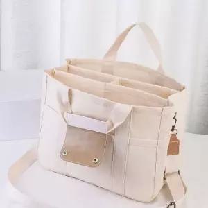 캔버스 기저귀 보관백 외출 수납 토트백 크로스백 다용도 휴대 가방