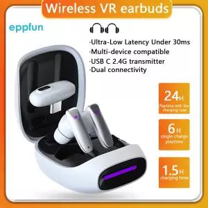 호환 Eppfun VR P10 무선 Bluetooth LE 오디오 게임용 이어폰 Meta Oculus Quest 2PS5Switch 용 30ms 낮은