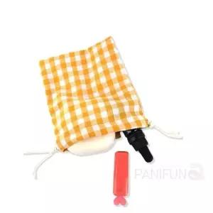 ( )체크 복조리파우치 옐로우 여성용품파우치 화장품파우치 생리대파우치 미니파우치 미니복조리파우치 화