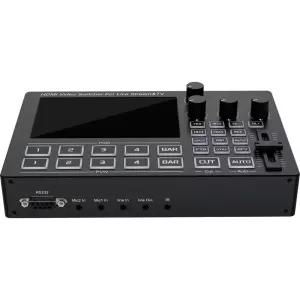 1080p 60fps 4채널 카메라 방송 HDMI 비디오 스위처 (스크린  마이크 입력 오디오 믹싱 UVC 캡처 녹화 기능