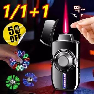 1/1+1 메탈 스마트 음성 인식 점화기 화려한 LED 효과 고급 라이터 남자 라이터 선