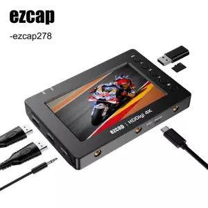 Ezcap278 4Kp30 HDMI 비디오 레코더 게임 캡처 카드 마이크 믹스 녹음 MicroSD TF USB 펜 드라이브