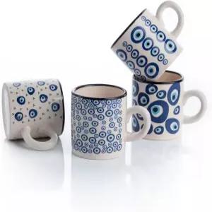 세라믹 에스프레소컵 오즈 4종 핸즈메이드 2.75인치 멀티컬러 데미타세 컵 마이크로웨이브 디쉬셔 세이프