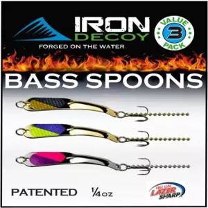 언 데코이 스푼 낚시 미끼 송어 월레이 배스 연어 파이크 얼음 트롤링 진동 키트용 3팩 다종 금속