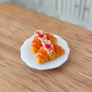 미니어쳐 크로아상디저트접시1p 디저트셋트 납골당소품