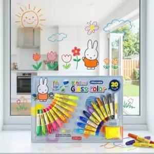 동아 미피 윈도우 글라스칼라 20색+파우치 수용성 크레용
