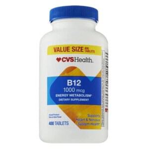 YBW CVS 비타민 B12 태블릿 1000mcg 400 CT