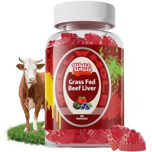 Well&Whole 목초 사육 쇠고기 간 젤리, 에너지, 면역 및 완전한 웰빙을 위한 전용 보충제 - GMO 프리, 글루텐 60개