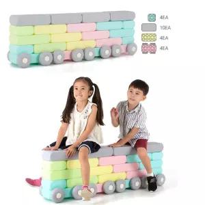 유치원 협동놀이 창의력 기차 만들기 큰벽돌형 스위티 빅블록C세트29p 애기블럭