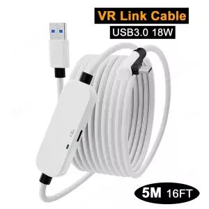 호환 메타 퀘스트 3S 퀘스트 32 피코 4 VR 헤드셋용 범용 USB3.0 VR 링크 케이블 전선가리개 고속 충전 데