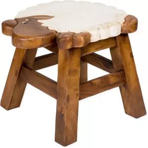 씨 아일랜드 양 디자인 핸드 조각 아카시아 원목 장식 짧은 의자 수입