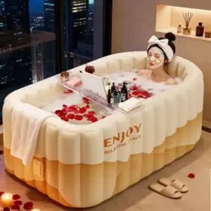 성인용 접이식 대형 욕조 공기주입식 이동욕조 가정용 두꺼운 목욕통  겸용