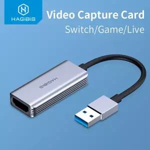 호환 Hagibis 비디오 캡처 카드 USB 3.0 PS4 캠코더 스위치 라이브 방송 카메라 용 4K HDMI 호환 비디오 게