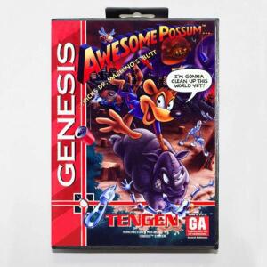 16비트 Sega Megadrive Genesis 콘솔용 맞춤형 미국 상자가 포함된 Awesome Possum MD 게임 카드