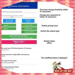 24시간  QCC3034 Bluetooth 5.1 스테레오 오디오 모듈+안테나 DC3.6-5.5V APTXHD 무손실 아날로그 출력 SBC