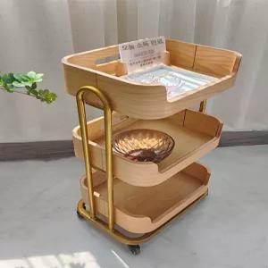 원목 트롤리 우드카트 다용도 업소용 살롱 수납 서빙