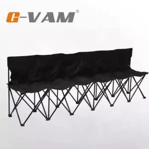 휴대용 접이식 벤치 세트 6인용 파라솔 경량 단체의자 블랙 캠핑의자