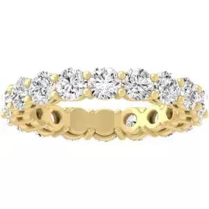 아라이야 파인 주얼리 2캐럿 ~ 5캐럿 (CT. T.W.) 여성용 랩 그로운 다이아몬드 이터널 밴드 링 14K 옐로우