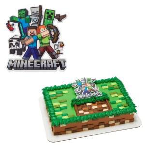 마인크래프트 케이크 토퍼 스티브 알렉스 크 등이 등장하는 생일 장식 안전 바로 사용 가능