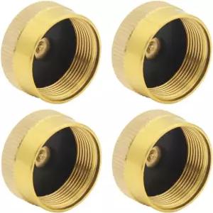 후싱 4PCS 솔리드 황동 1파운드 프로판 탱크 캡 가스병 실린더 야외 캠핑 바비큐용 밀폐 보호