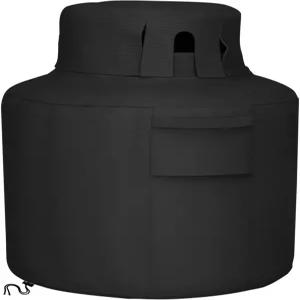 STARTWO 프로판 탱크 커버 20파운드 가스 야외용 헤비 듀티 방수 커버는 표준 실린더 블랙 13인치 x