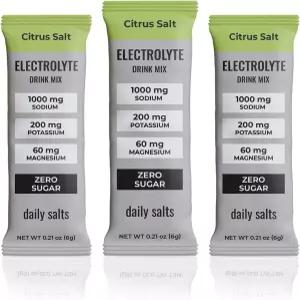 데일리 솔트 전해질 음료 믹스 ？ 수분 공급 패킷 무설탕 주요 영양소 나트륨 마그네슘 칼륨 키토 및 금식