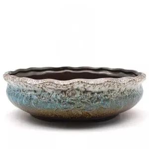 화분 물확 옹기 도자기 수반 무광 인테리어 타원형 중간 패턴 의 망치