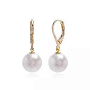 여자선물 화이트진주 오스트리아 골드 레버백 귀걸이 E462 10mm
