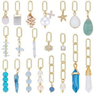 PH PandaHall 20Pcs 보석 펜던트 펄 참과 황금 종이 클립 목걸이 26 84mm 체인 주얼리 제작을 위한 하트