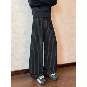 팬츠 남성용 면 캐주얼 봄옷 스트라이프 빅사이즈 통 MF1