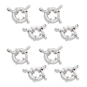 PH PandaHall 15pcs 스털링 실버 도금 금속 스프링 링 걸쇠 원형 클로즈 발견 DIY 목걸이용 발찌 주얼리